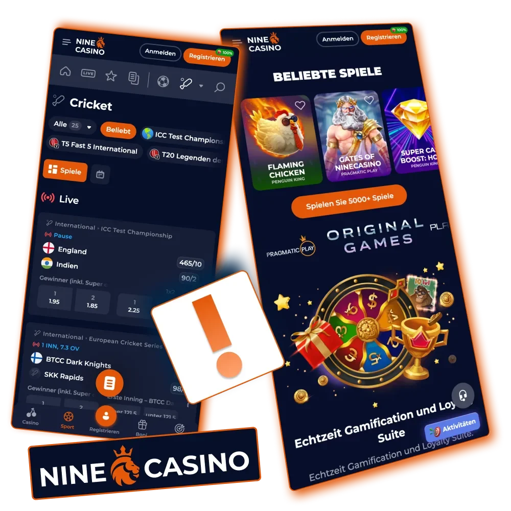 Teilnahmebedingungen von Nine Casino für sicheres Spielen.