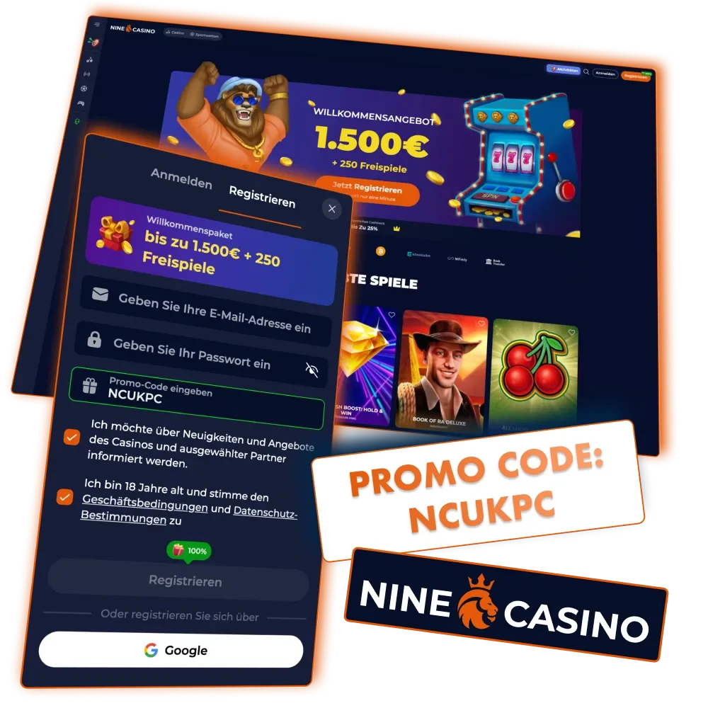 Exklusiver Promo Code von Nine Casino für Neukunden.